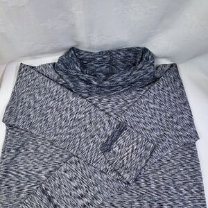 Reebok Womens Blue Heather Roll Cowl Neck L/S Fitted Arhletic Tunic XL